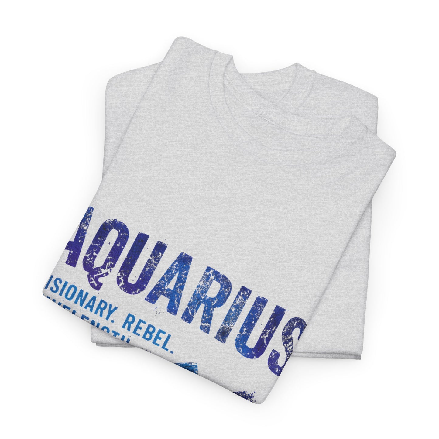 Aquarius Unisex Heavy Cotton Tee | Visionary Rebel T-Shirt | Zodiac Apparel | Astrology Gift | Birthday Tee | Horoscope Fashion