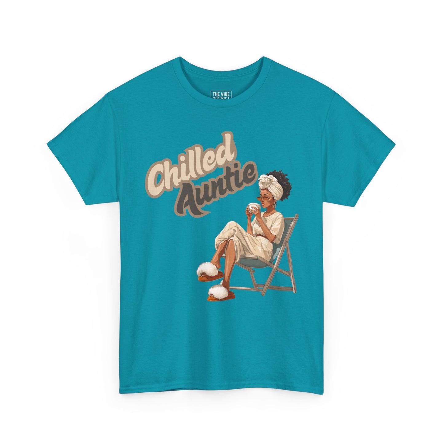 Chilled Auntie Tee - Unisex Heavy Cotton Tee for Relaxed Vibes, Perfect Gift for Birthdays, Mother's Day, Relaxation, Casual Wear, Summer