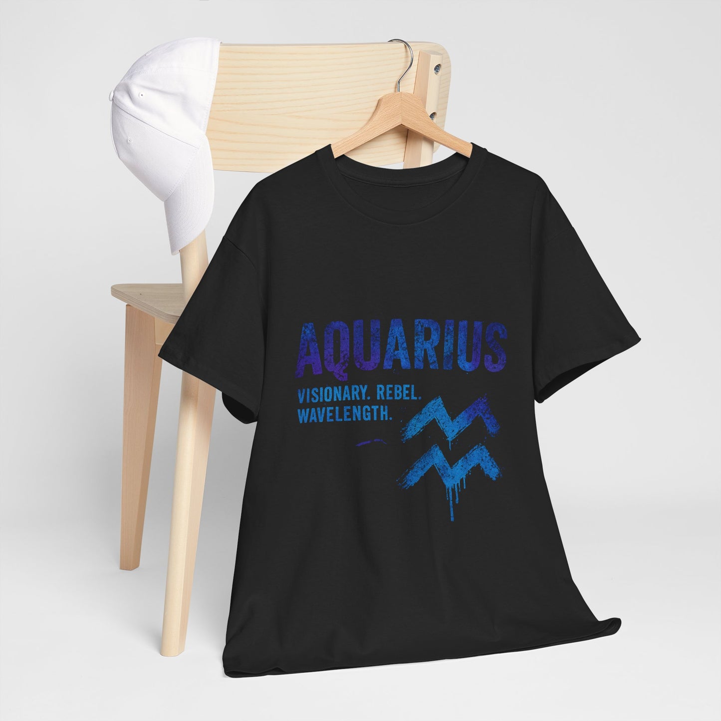 Aquarius Unisex Heavy Cotton Tee | Visionary Rebel T-Shirt | Zodiac Apparel | Astrology Gift | Birthday Tee | Horoscope Fashion