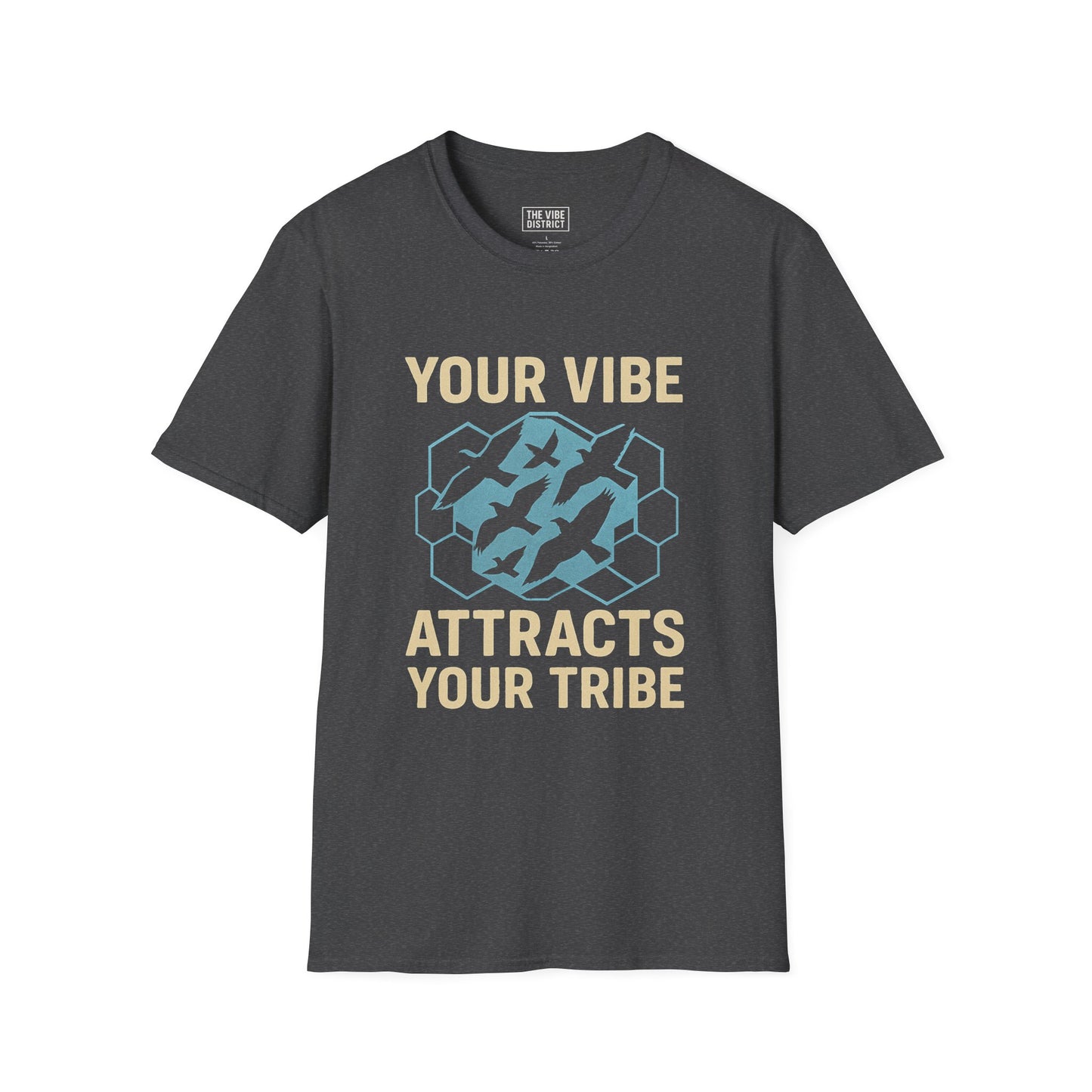 Your Vibe Attracts Your Tribe Unisex Softstyle T-Shirt, Casual Tee, Motivational Shirt, Gifts for Friends, Self-Care Wardrobe