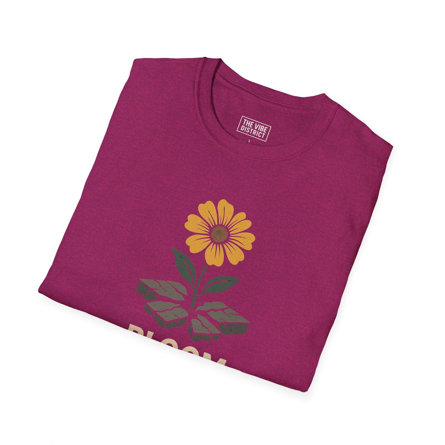 Bloom Through Concrete T-Shirt, Motivational Quote Tee, Gift for Garden Lovers, Positive Vibes Top, Summer Apparel
