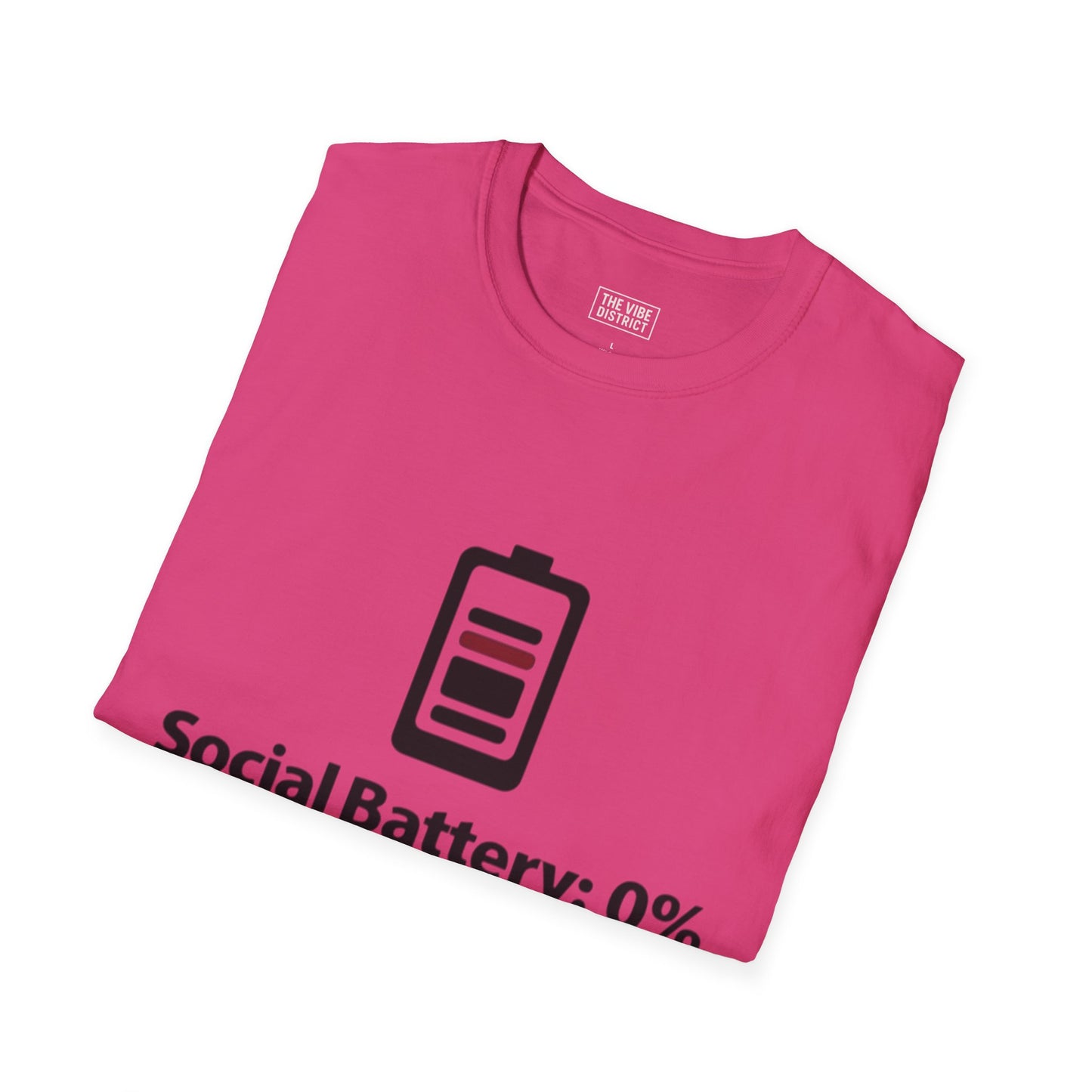 Funny Social Battery T-Shirt - Unisex Softstyle Tee for Introverts