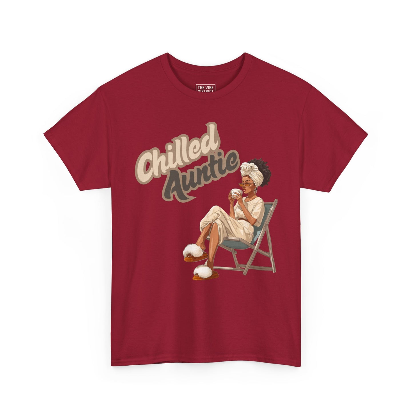 Chilled Auntie Tee - Unisex Heavy Cotton Tee for Relaxed Vibes, Perfect Gift for Birthdays, Mother's Day, Relaxation, Casual Wear, Summer