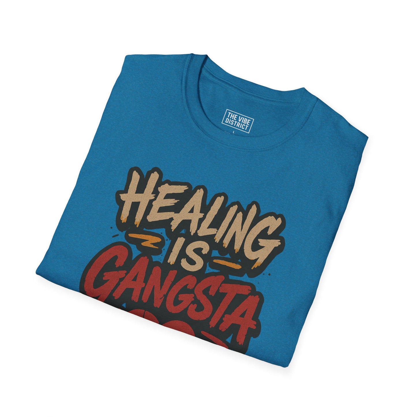 Healing is Gangsta Unisex T-Shirt, Casual Wear, Gift for Friends, Self-Love Shirt, Statement Tee, Heart Design, Unique Apparel