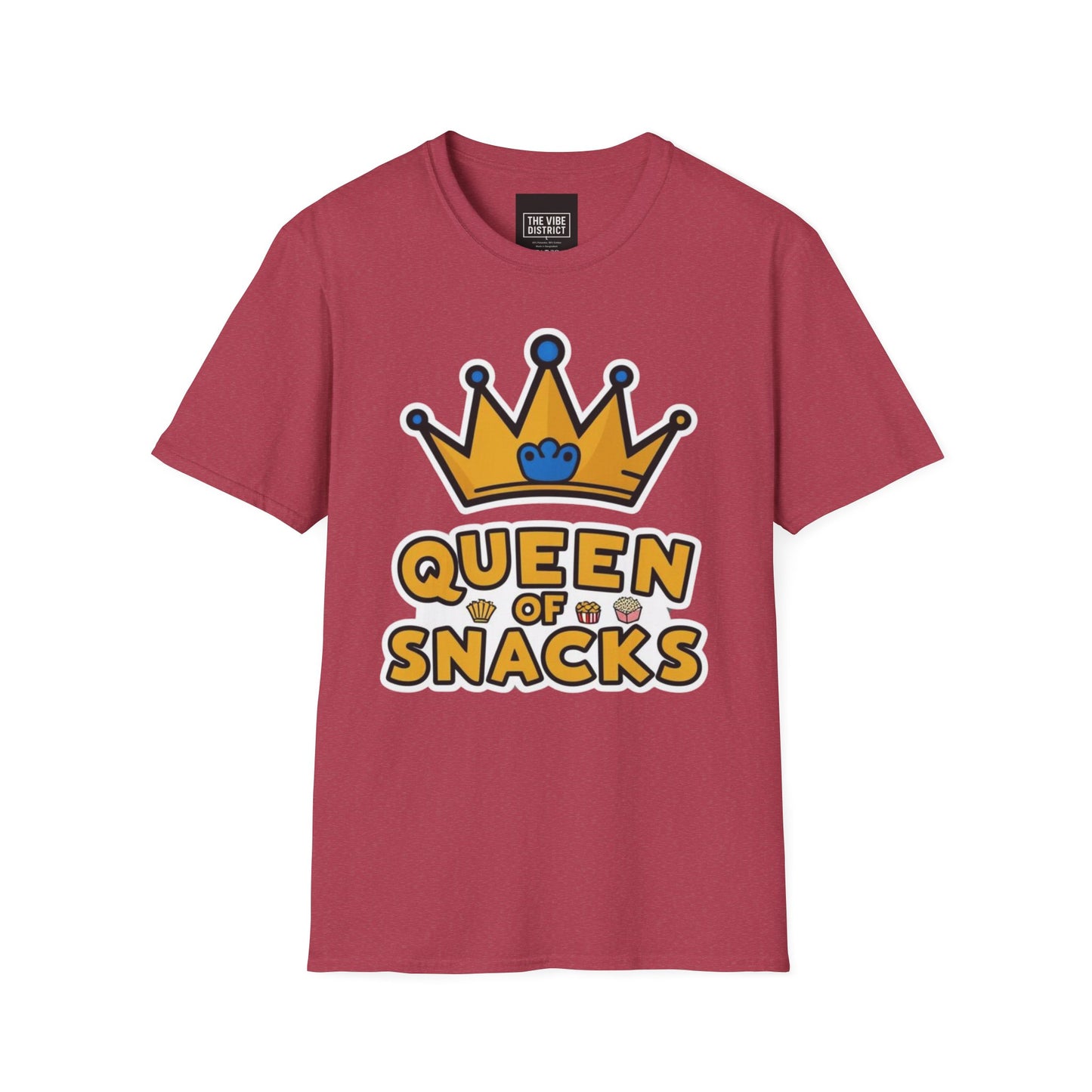 Queen of Snacks Unisex Softstyle T-Shirt - Fun & Comfortable Graphic Tee for Snack Lovers