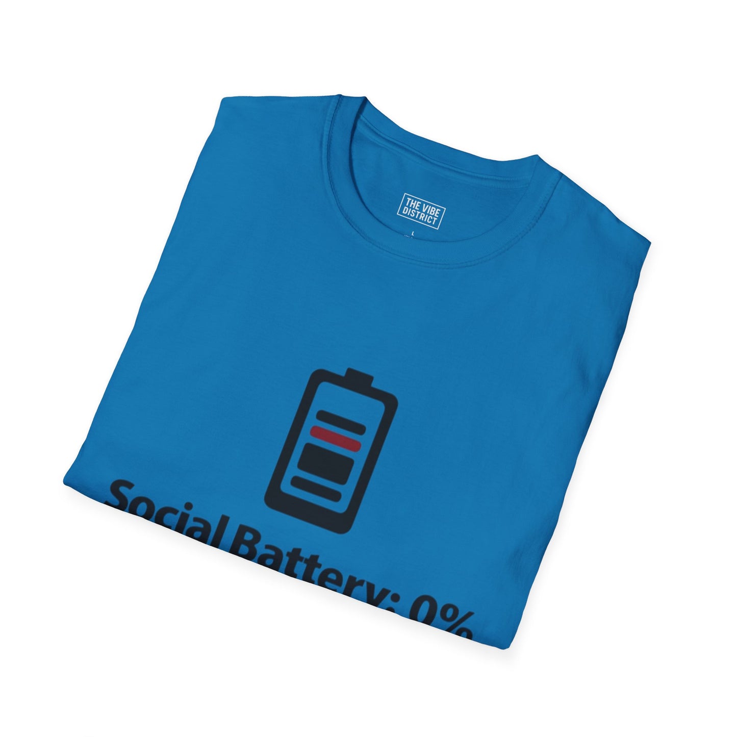Funny Social Battery T-Shirt - Unisex Softstyle Tee for Introverts