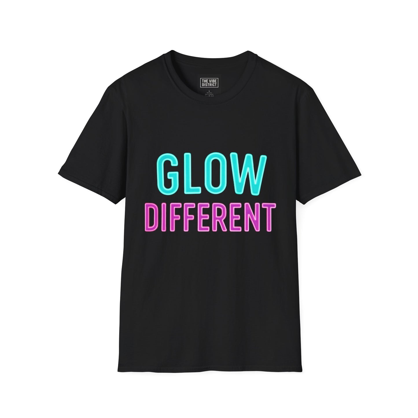 Glow Different Unisex Softstyle T-Shirt | Cute Graphic Tee, Gift for Friends, Inspirational Style, Trendy Fashion Statement
