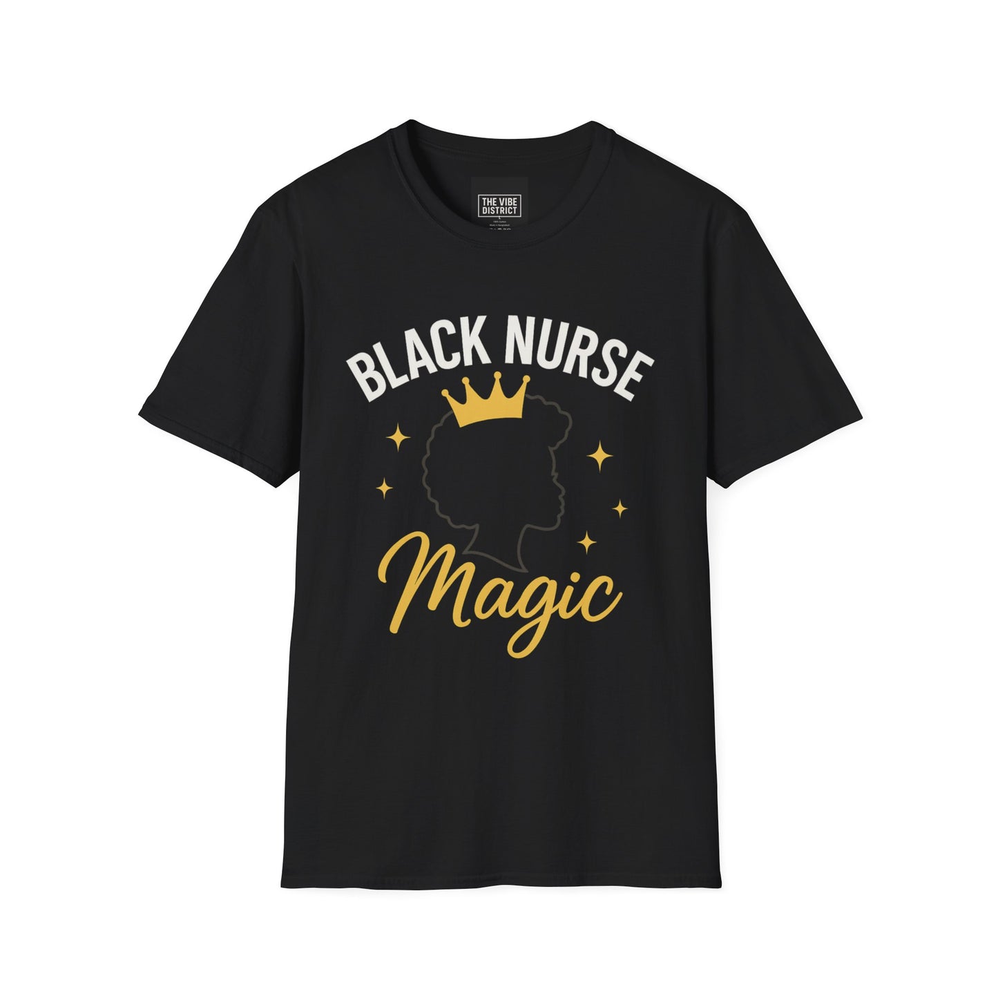 Black Nurse Magic Unisex Softstyle T-Shirt - Celebrate Healthcare Heroes