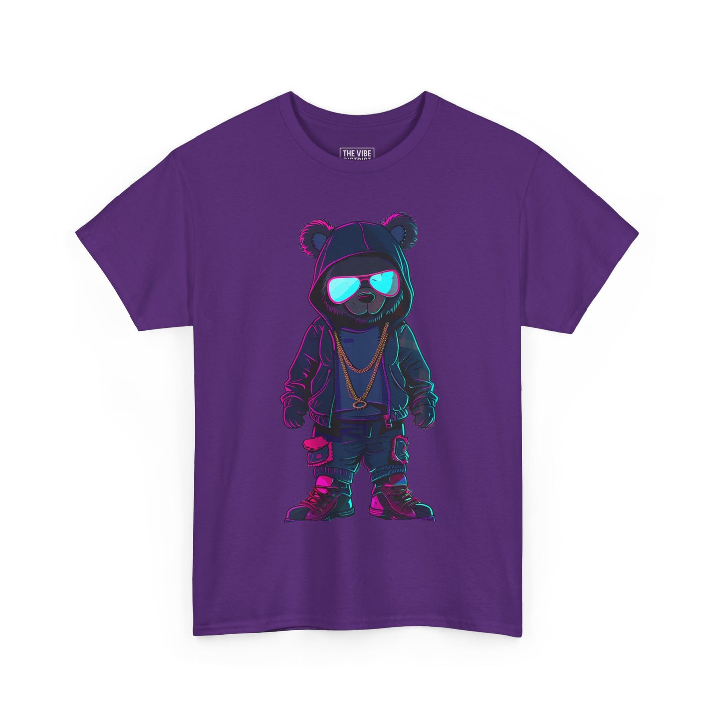 Streetwear Graphic Tee, Hip Hop Style Unisex Heavy Cotton T-Shirt, Cool Bear Art, Casual Wear, Gift for Friends