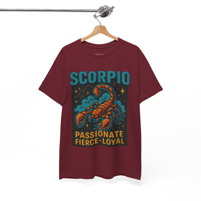 Scorpio Zodiac Tee | Passionate, Fierce & Loyal | Astrology Gift, Horoscope Shirt, Unisex Apparel, Birthday Present, Astrology Lover