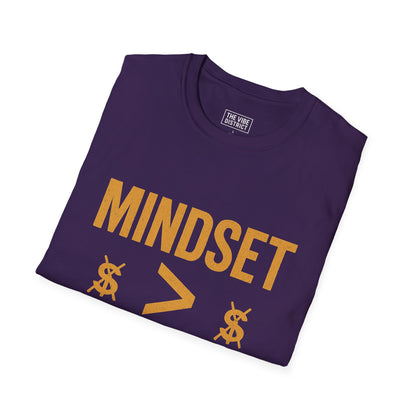 Mindset Over Money Unisex Softstyle T-Shirt, Motivational Tee, Gift for Entrepreneurs, Casual Wear, Inspirational Fashion
