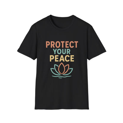 Protect Your Peace T-Shirt, Unisex Motivational Tee, Mindfulness Apparel, Gift for Yoga Lovers, Stress Relief Shirt