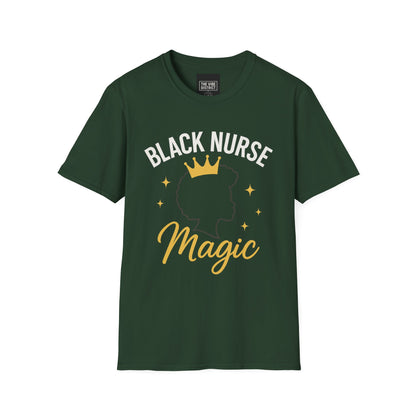 Black Nurse Magic Unisex Softstyle T-Shirt - Celebrate Healthcare Heroes