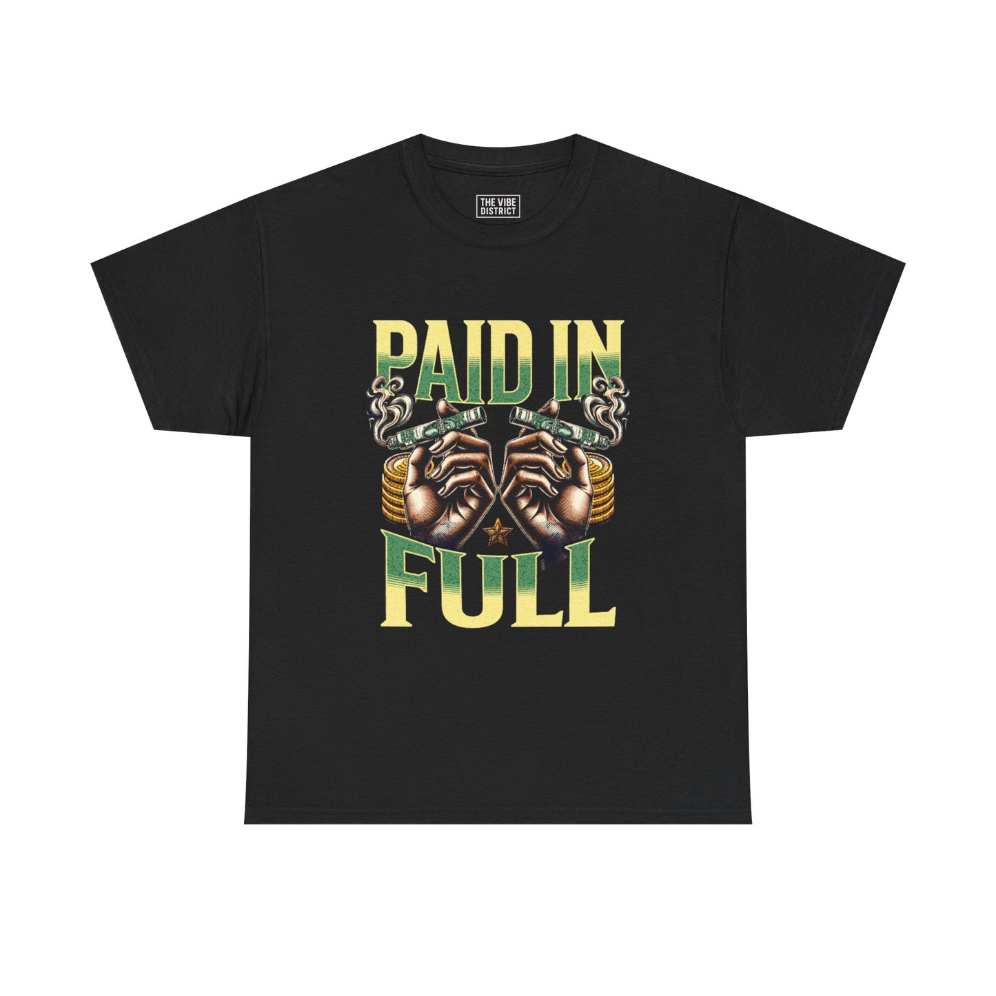 'Paid in Full' Graphic, Unisex Heavy Cotton T-Shirt, Casual Wear, Gift for Friends, Streetwear Style, Unique Fashion
