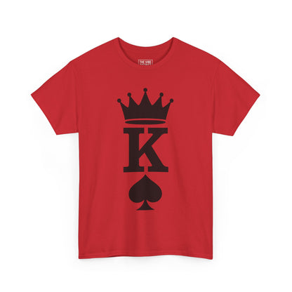 King of Spades Unisex Heavy Cotton Tee, Cool Graphic Tee, Poker Player Apparel, Casual Wear, Gift for Gamers, Streetwear Style