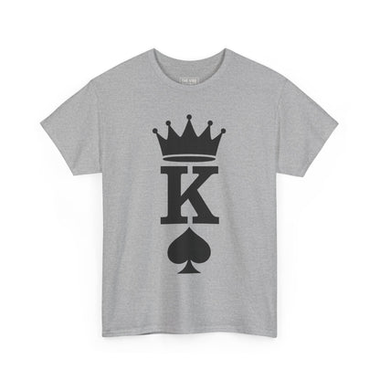 King of Spades Unisex Heavy Cotton Tee, Cool Graphic Tee, Poker Player Apparel, Casual Wear, Gift for Gamers, Streetwear Style