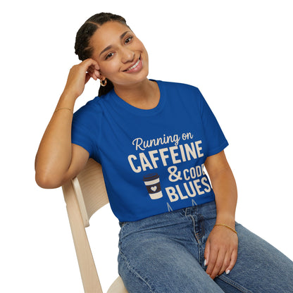 Funny Caffeine & Code Unisex T-Shirt - Perfect for Programmers & Coffee Lovers