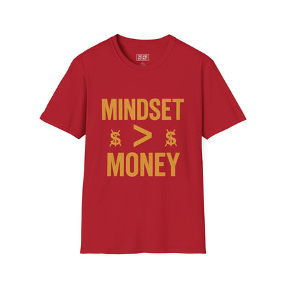 Mindset Over Money Unisex Softstyle T-Shirt, Motivational Tee, Gift for Entrepreneurs, Casual Wear, Inspirational Fashion