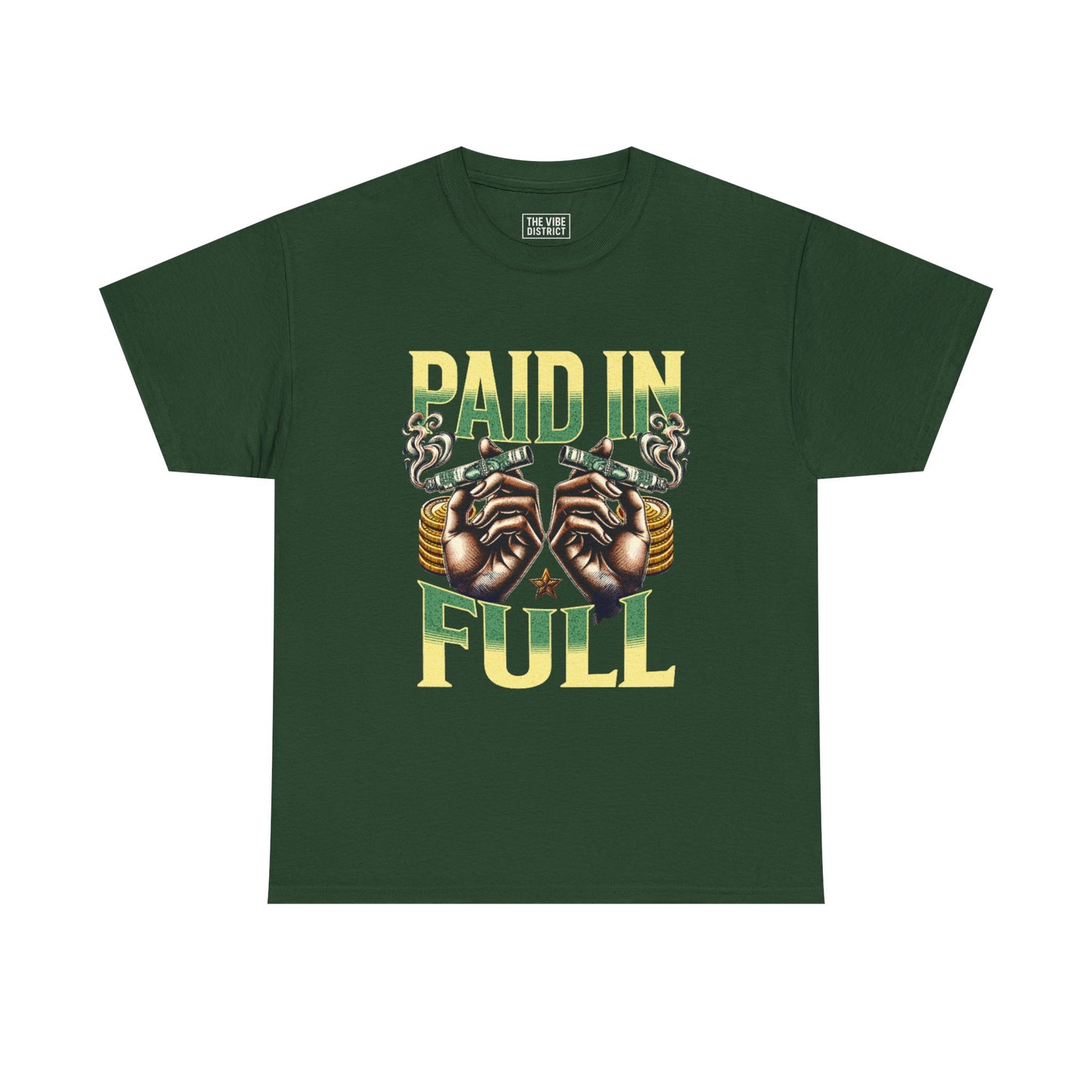 'Paid in Full' Graphic, Unisex Heavy Cotton T-Shirt, Casual Wear, Gift for Friends, Streetwear Style, Unique Fashion
