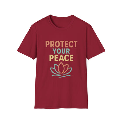 Protect Your Peace T-Shirt, Unisex Motivational Tee, Mindfulness Apparel, Gift for Yoga Lovers, Stress Relief Shirt