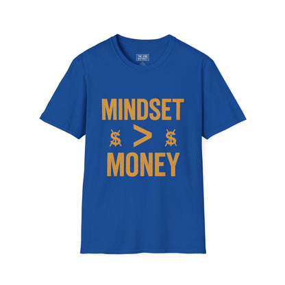 Mindset Over Money Unisex Softstyle T-Shirt, Motivational Tee, Gift for Entrepreneurs, Casual Wear, Inspirational Fashion