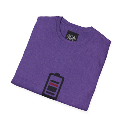 Funny Social Battery T-Shirt - Unisex Softstyle Tee for Introverts
