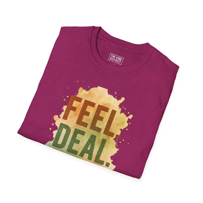 Feel Deal Heal Unisex Softstyle T-Shirt | Inspirational Casual Tee