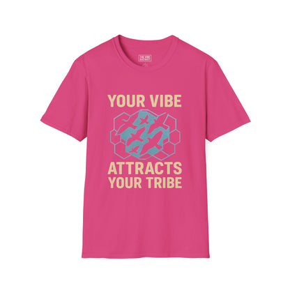 Your Vibe Attracts Your Tribe Unisex Softstyle T-Shirt, Casual Tee, Motivational Shirt, Gifts for Friends, Self-Care Wardrobe
