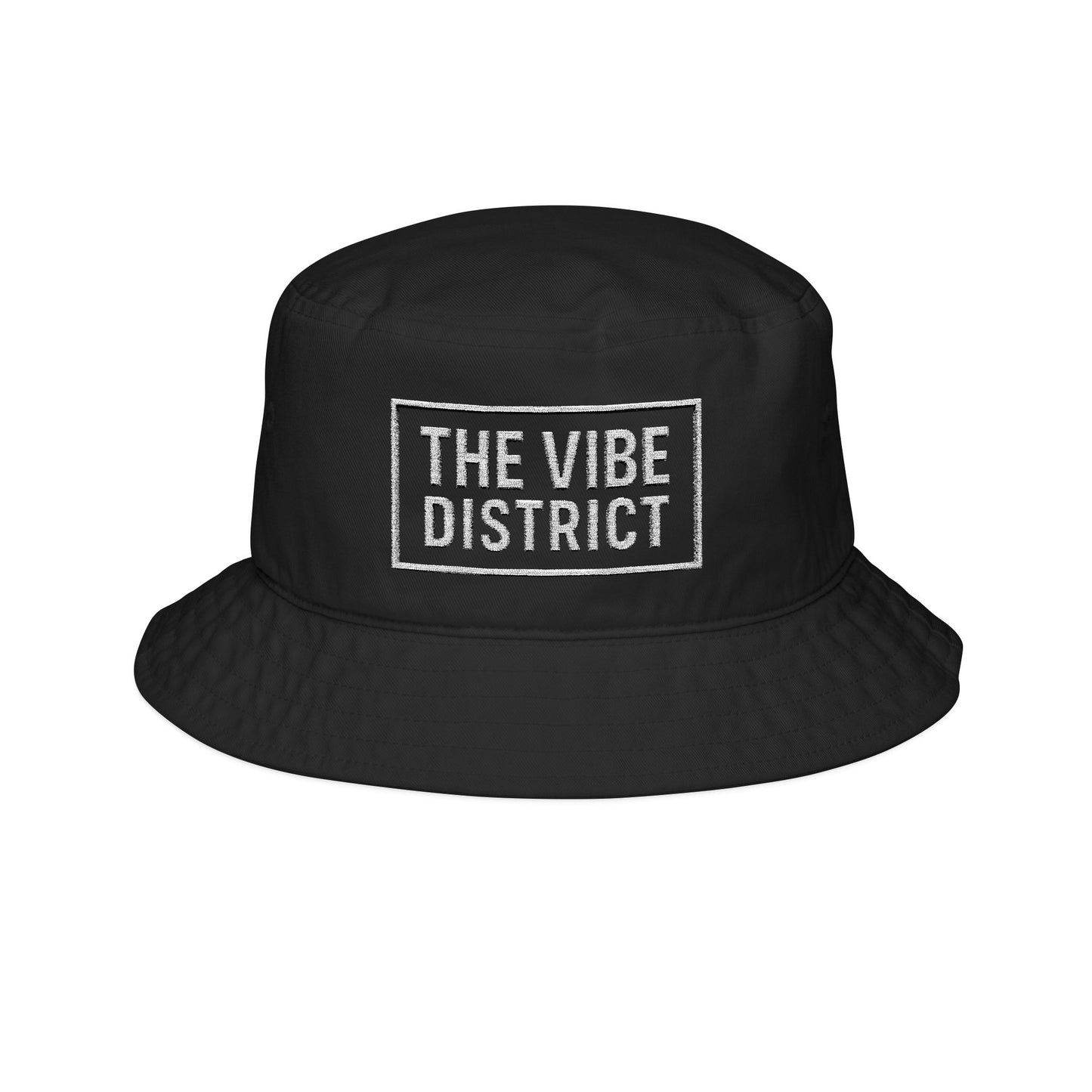 Vibe District Embroidered Bucket Hat, Beach Hat, Casual Summer Accessory, Streetwear Style, Gift for Him/Her
