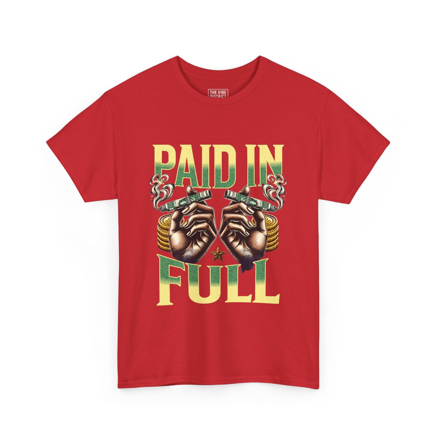 'Paid in Full' Graphic, Unisex Heavy Cotton T-Shirt, Casual Wear, Gift for Friends, Streetwear Style, Unique Fashion