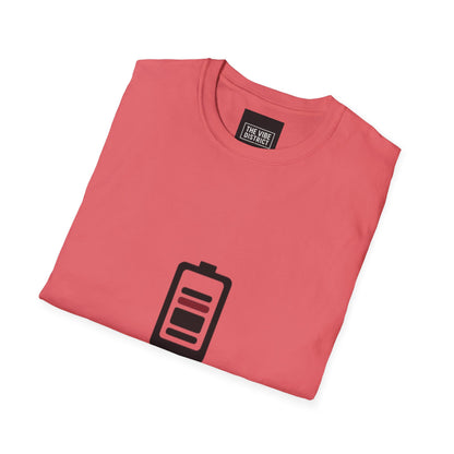 Funny Social Battery T-Shirt - Unisex Softstyle Tee for Introverts