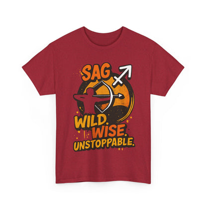 Sag Wild Wise Unstoppable Tee | Motivational Unisex Cotton Shirt, Fitness Gear, Casual Wear, Unique Gift for Adventurers