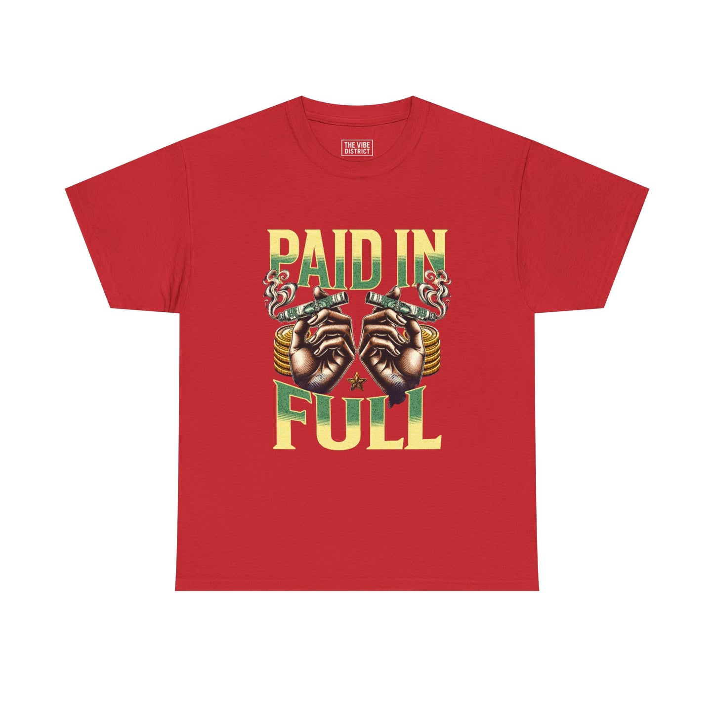 'Paid in Full' Graphic, Unisex Heavy Cotton T-Shirt, Casual Wear, Gift for Friends, Streetwear Style, Unique Fashion
