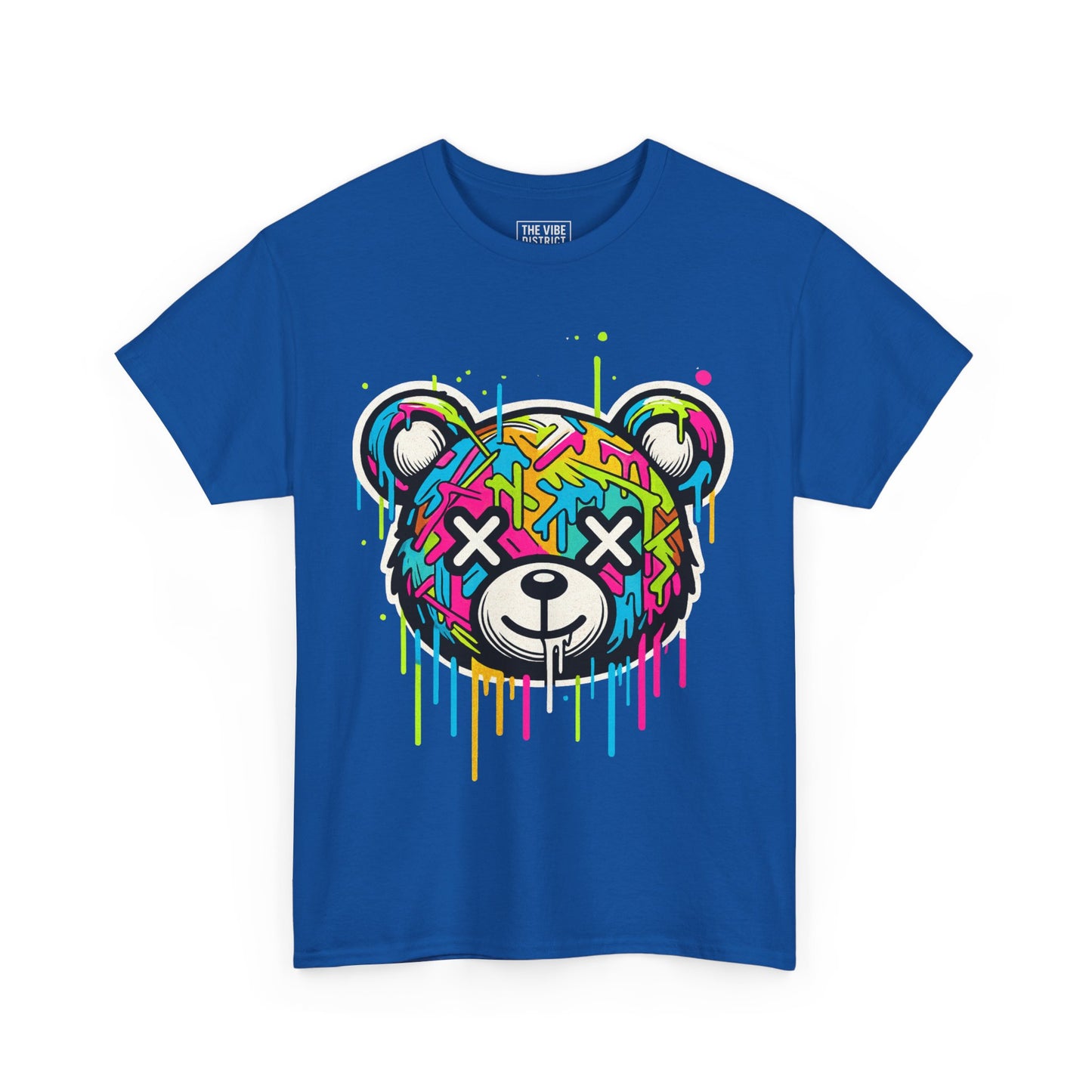 Colorful Graffiti Bear Tee: Stylish Unisex Cotton Shirt, Casual Wear, Gift for Kids & Teens, Streetwear, Fun Graphic Tee