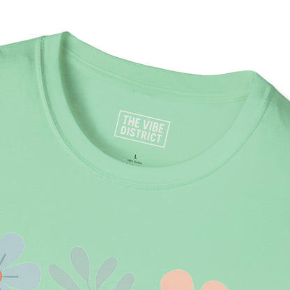 Self-Care Isn't Selfish Unisex Softstyle T-Shirt - Floral Design for Mental Health Awareness