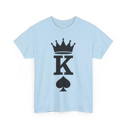 King of Spades Unisex Heavy Cotton Tee, Cool Graphic Tee, Poker Player Apparel, Casual Wear, Gift for Gamers, Streetwear Style