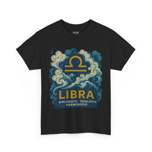 Libra Zodiac Tee, Astrology T-Shirt, Horoscope Gift, Unisex Heavy Cotton Tee, Birthday Gift, Celestial Shirt, Libra Season Apparel