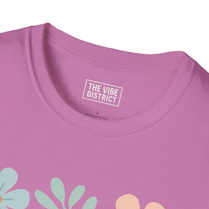 Self-Care Isn't Selfish Unisex Softstyle T-Shirt - Floral Design for Mental Health Awareness