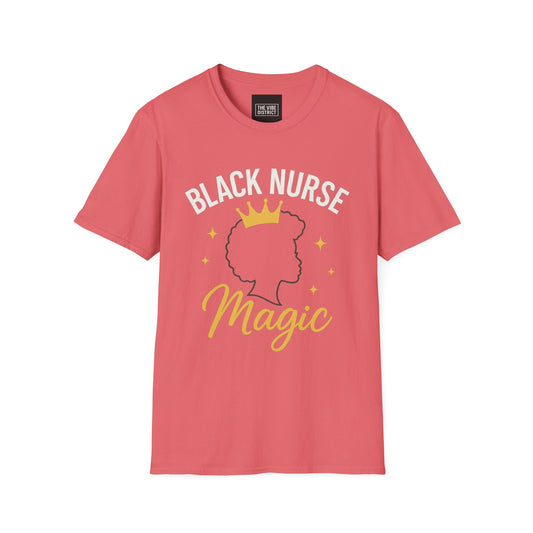 Black Nurse Magic Unisex Softstyle T-Shirt - Celebrate Healthcare Heroes