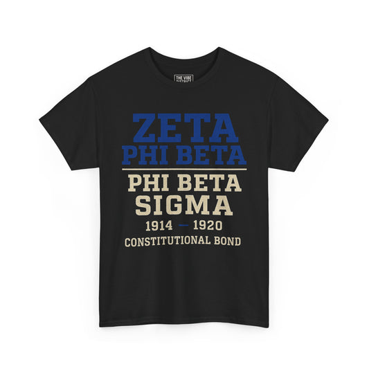 Zeta Phi Beta Unisex Heavy Cotton Tee, Sorority T-Shirt, College Apparel, Greek Life Shirt, Celebration Outfit, Gift for Sorority Sisters