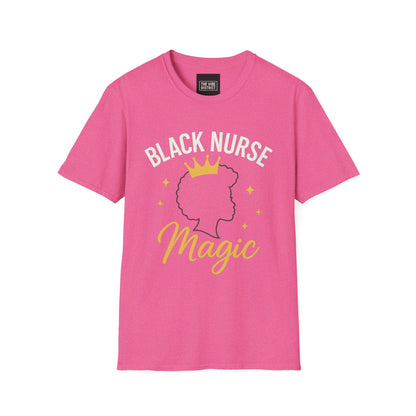 Black Nurse Magic Unisex Softstyle T-Shirt - Celebrate Healthcare Heroes