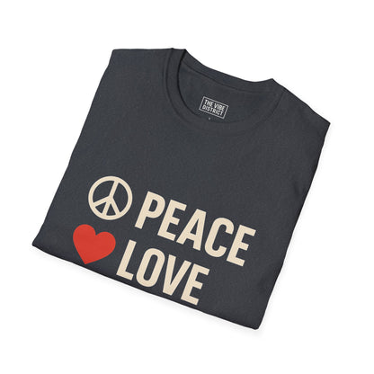 Peace Love Progress Unisex Softstyle T-Shirt, Casual Tee, Gift for Activists, Comfortable Wear, Fundraiser Event Shirt