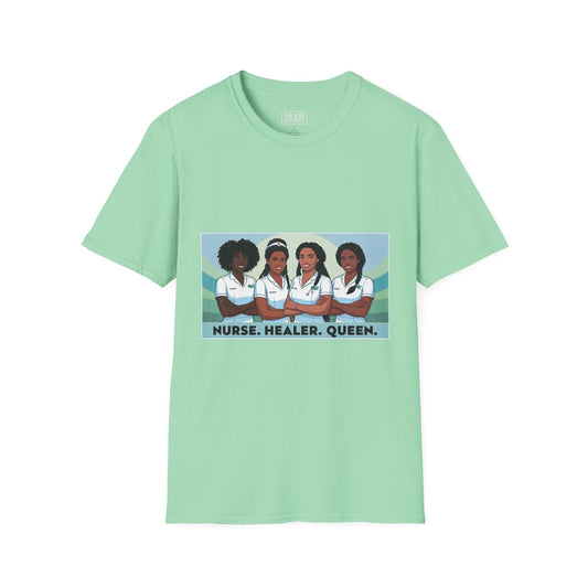 Nurse Healer Queen T-Shirt - Comfortable Unisex Softstyle Tee for Nurses