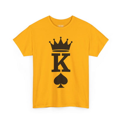 King of Spades Unisex Heavy Cotton Tee, Cool Graphic Tee, Poker Player Apparel, Casual Wear, Gift for Gamers, Streetwear Style