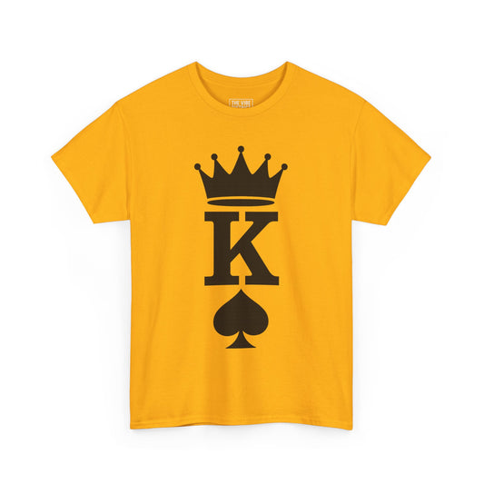 King of Spades Unisex Heavy Cotton Tee, Cool Graphic Tee, Poker Player Apparel, Casual Wear, Gift for Gamers, Streetwear Style