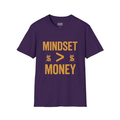 Mindset Over Money Unisex Softstyle T-Shirt, Motivational Tee, Gift for Entrepreneurs, Casual Wear, Inspirational Fashion