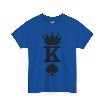 King of Spades Unisex Heavy Cotton Tee, Cool Graphic Tee, Poker Player Apparel, Casual Wear, Gift for Gamers, Streetwear Style