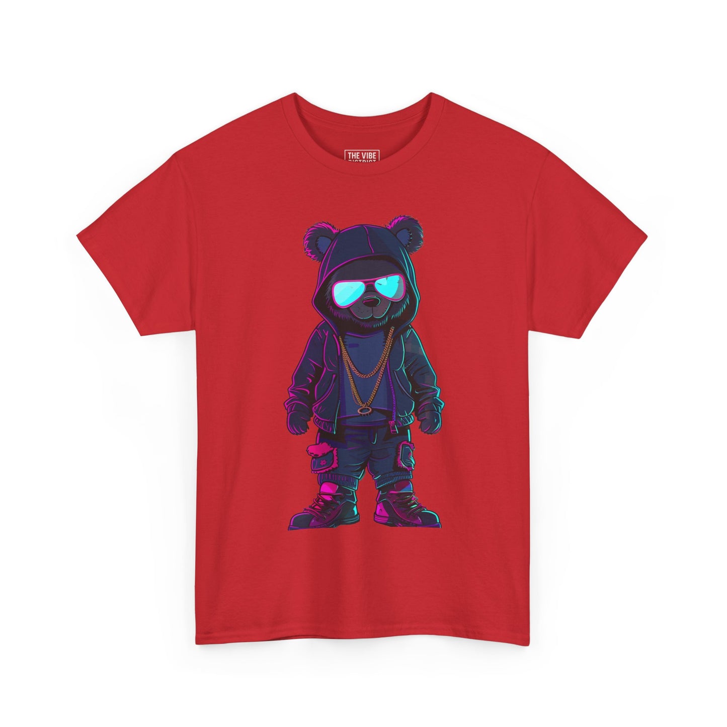 Streetwear Graphic Tee, Hip Hop Style Unisex Heavy Cotton T-Shirt, Cool Bear Art, Casual Wear, Gift for Friends