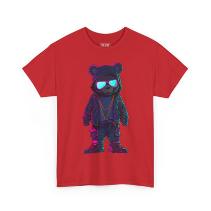Streetwear Graphic Tee, Hip Hop Style Unisex Heavy Cotton T-Shirt, Cool Bear Art, Casual Wear, Gift for Friends