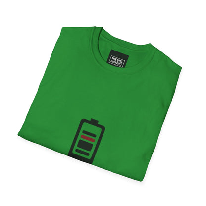 Funny Social Battery T-Shirt - Unisex Softstyle Tee for Introverts